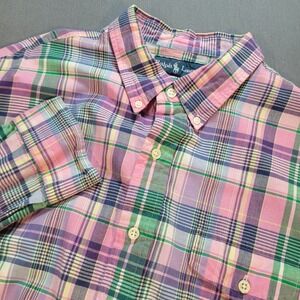 Polo Ralph Lauren Mens Button Down Shirt Long Sleeve XL Multicolor Plaid Preppy